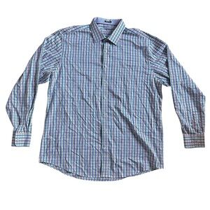 Bugatchi Uomo XXL Classic Fit Plaid Button Up Dress Shirt Multicolor